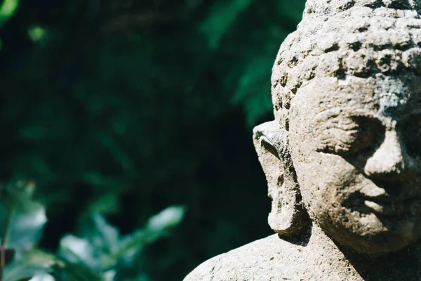 Yeşil doğa üzerinde Buda heykeli