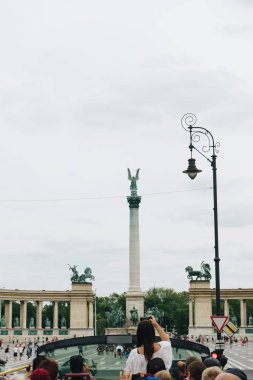 Budapeşte, Macaristan. 14 Temmuz 2017. Kahramanlar Meydanı Budapeşte, Hun