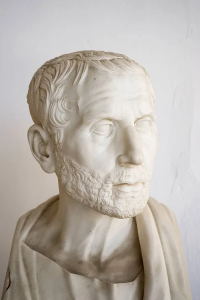 Busto filósofo griego Posidonius en el palacio de Achillion, Corfú, Gr Imagen de archivo