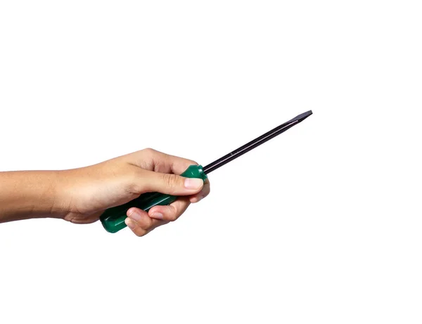Hand holding screwdriver — Stock Photo, Image
