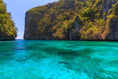 Güzel Ao Lo sa anne noktası ünlü tur Phi Phi Islands Tayland gölünde snorkeling