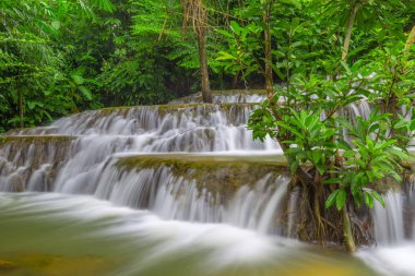 Noppiboon şelale içinde tropik yağmur ormanı, Sangkhlaburi, il Kanchanaburi, Tayland