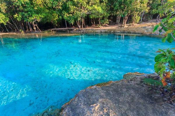 Güzel doğal maden suyu Havuzu, Krabi, Tayland Thailand derin ormandaki