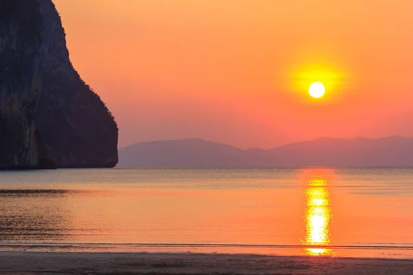 Beautiful Sunset Pak Meng Beach Trang Province Southern Thailand — Stock Photo, Image