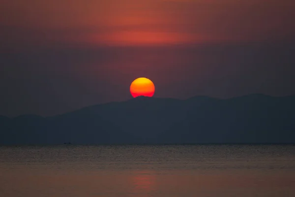 Wunderschöner Sonnenuntergang Strand Von Pak Meng Provinz Trang Süden Thailands — Stockfoto