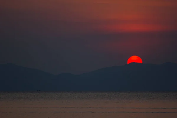 Coucher Soleil Magnifique Pak Meng Beach Province Trang Dans Sud — Photo