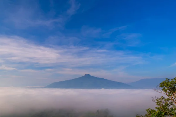 Lever Soleil Avec Brume Beau Paysage Pour Détendre Thaïlande — Photo