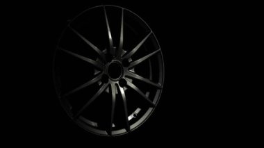 Araba için yeni alüminyum ya da magnezyum alaşımlı tekerlek. Araba ve araç için modern çelik ekipman. Lüks tasarım. Karbondan yapılmış pahalı parlak metal disk. Tek parça temiz tekerlek duruyor.