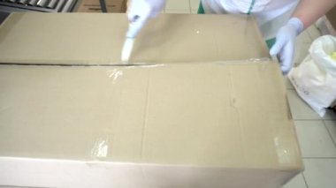 Modern dayanıklı plastik poşetlerle şekerleme endüstrisinde ürün paketleme ve paketleme. Şekerleme ve gıda endüstrisi, iş