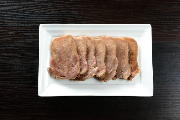 Sliced pork tongue — Stock Photo, Image