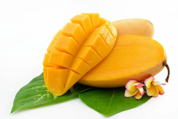 Beyaz üzerine izole edilmiş mango meyvesi.