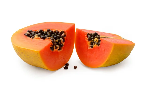 Papaya isolerad på vit — Stockfoto