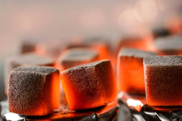 Burning hookah coals