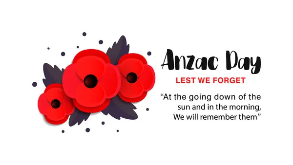 Tarjeta vectorial Anzac Day . — Archivo Imágenes Vectoriales