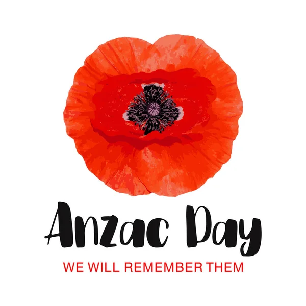 Anzac Day vector card. We will remember them. — Stock Vector