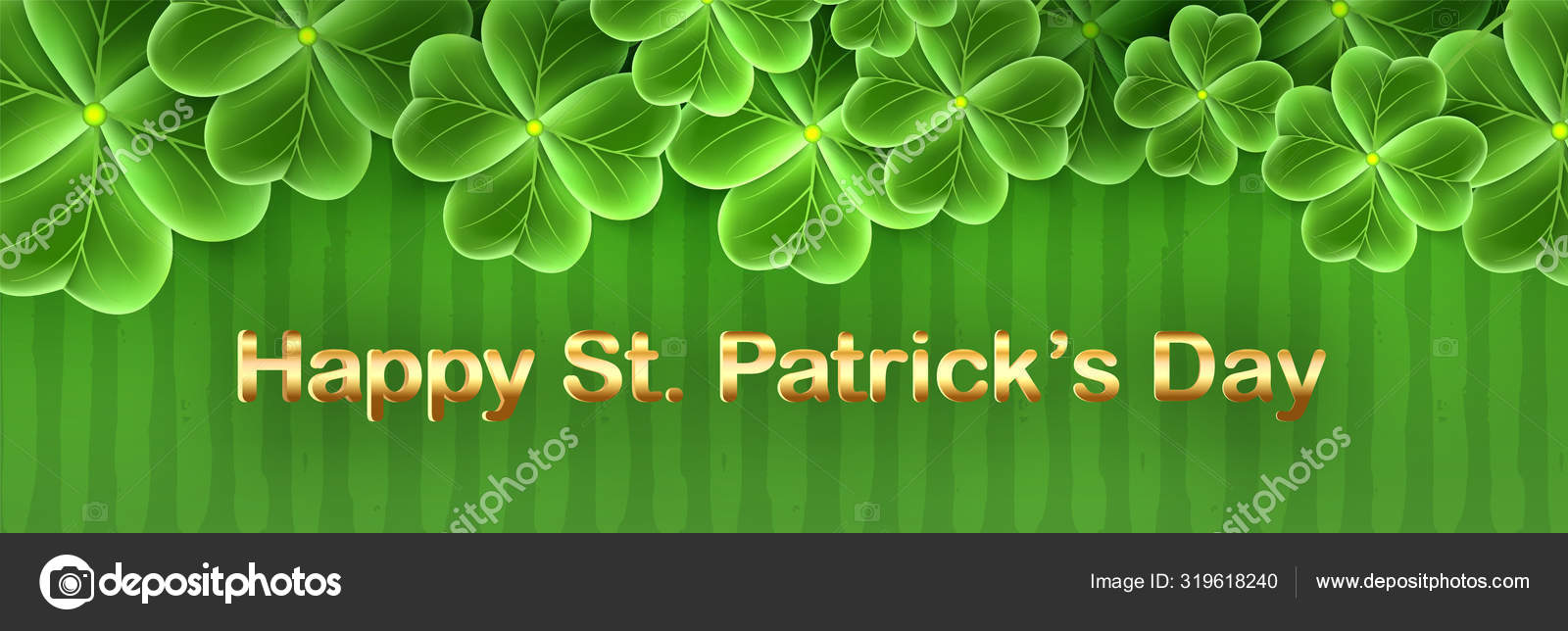 San Patricks Day Card With Clover Leaf Shamrock Grass Wallpaper Horizontal Holidays Poster Lucky Irish Flower Striped Texture Scottish Ornament Stock Vector C Juls Dumanska Gmail Com