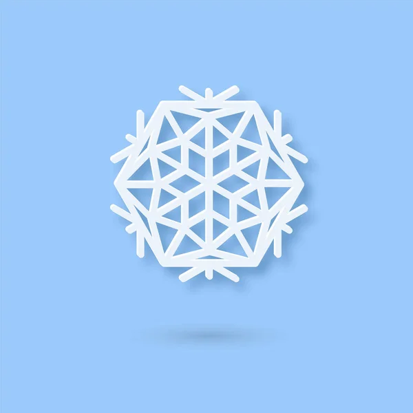 Vector Meerdere lagen Paper Snowflake pictogram. Papier gesneden sneeuwvlok geïsoleerd op violette kleur dekking. Weer sierlijk symbool. Vlakke stijl Kerstmis, Noel groet Origami ambachtelijke sneeuwvlok — Stockvector