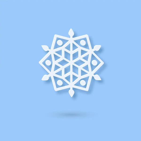 Vector multicapa icono de copo de nieve de papel. Copo de nieve de corte de papel aislado en la cubierta de color violeta. El tiempo adornado símbolo. Estilo plano Navidad, Noel saludando Origami copo de nieve artesanal — Archivo Imágenes Vectoriales