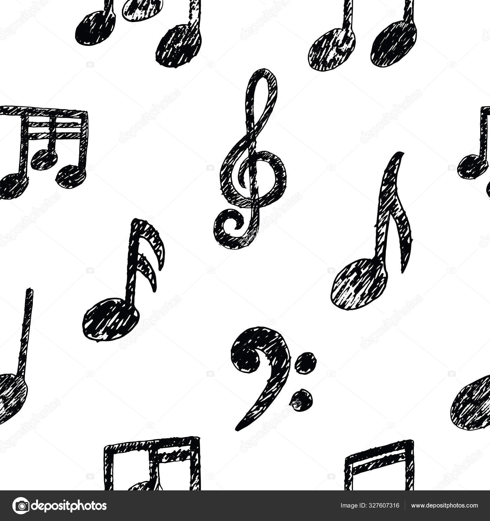Sketch musical notes, rest, treble and bass... - Stock Illustration  [86929900] - PIXTA