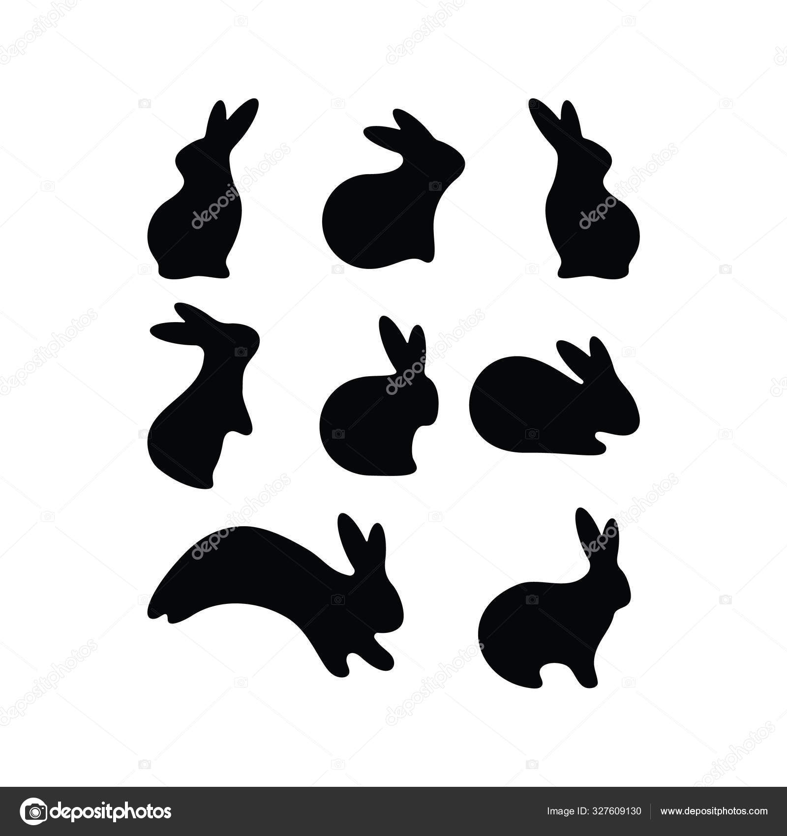 Free Vectors | Rabbit silhouette material black/red main line