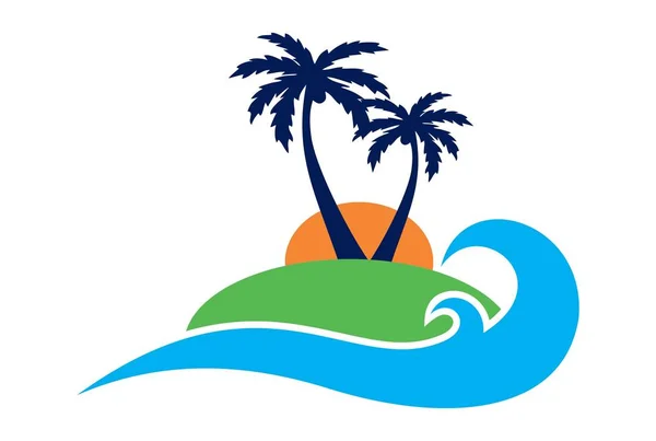 Paraíso Ilha Logotipo Vetor — Vetor de Stock