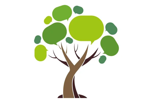 Social Connection Tree Logo — Stock Vector