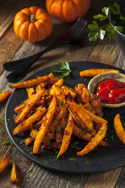 Homemade Organic Pumpkin French Fries — Stock Photo, Image