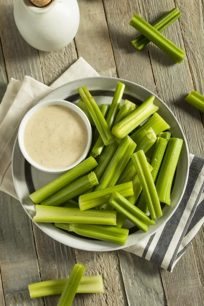 Raw Organic Green Celery Stalks — Stock Photo, Image