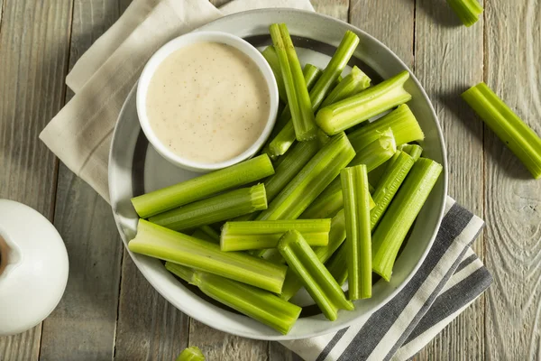 Raw Organic Green Celery Stalks — Stock Photo, Image