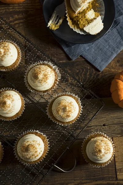 Doces caseiros Cupcakes de especiarias de abóbora — Fotografia de Stock