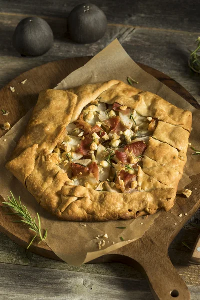 Savory Prosciutto Cheese and Pear Galette — Stock Photo, Image