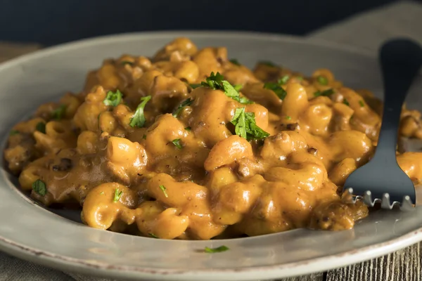 Homemade Hamburger Macaroni and Cheese — Stock Photo, Image