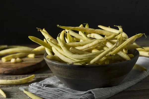 Frijoles de cera amarilla orgánicos crudos —  Fotos de Stock