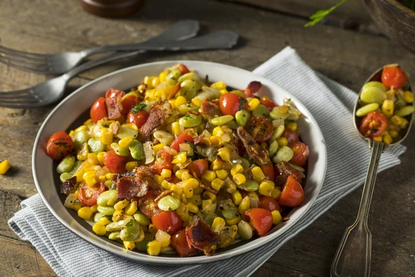 Succotash Casero con Frijoles de Lima — Foto de Stock