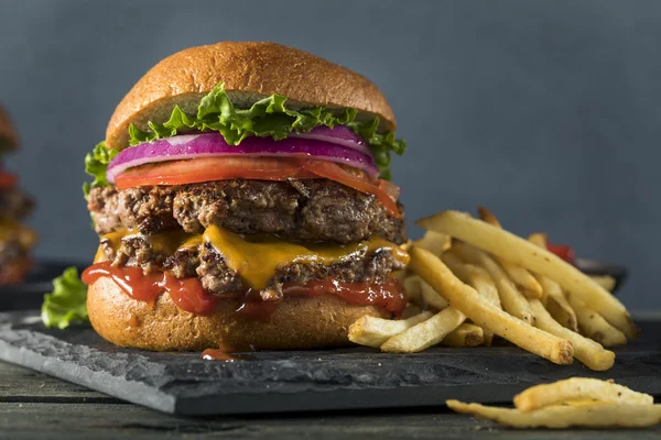 Smash Burger domowej roboty ser — Zdjęcie stockowe