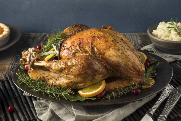 Cena casera del pavo de Acción de Gracias — Foto de Stock