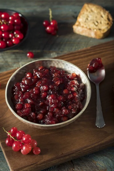 Zelfgemaakte biologische rode bessen Jam — Stockfoto