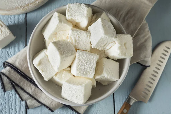 Marshmallows caseiros doces quadrados — Fotografia de Stock