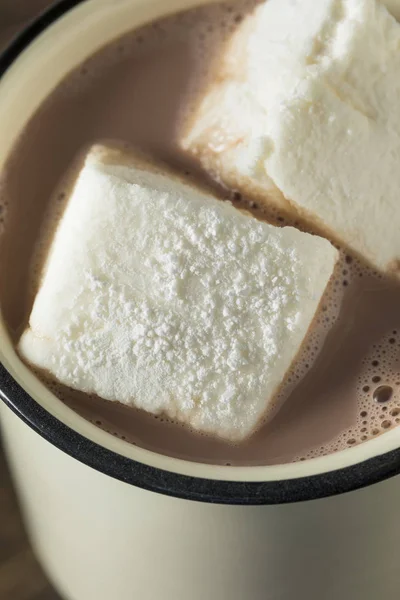 Meleg forró csokoládét, a szögletes Marshmallows — Stock Fotó