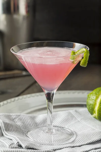 Homemade Pink Vodka Cosmopolitan Drink — Stock Photo, Image