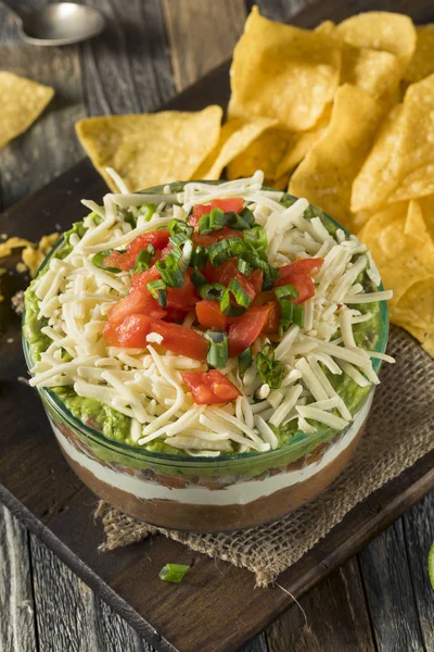 Homemade Mexican 7 Layer Dip — Stock Photo, Image