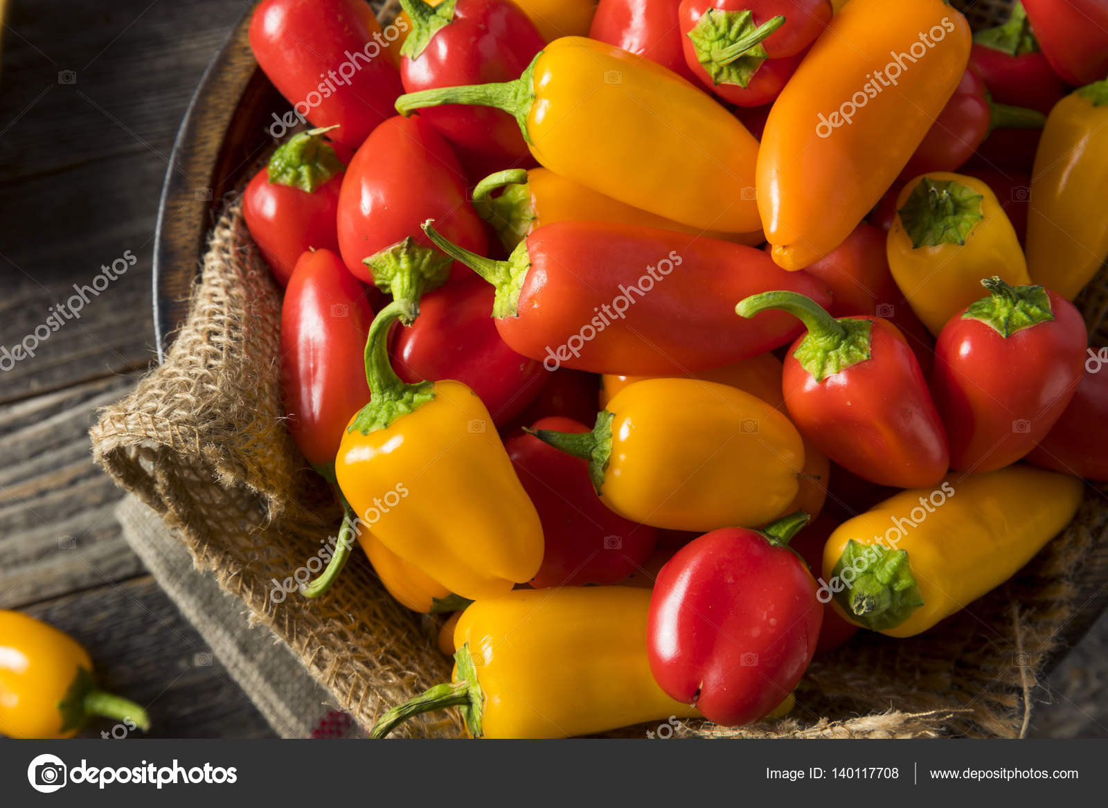 Raw Organic Mini Sweet Peppers — Stock Photo © bhofack2 140117708