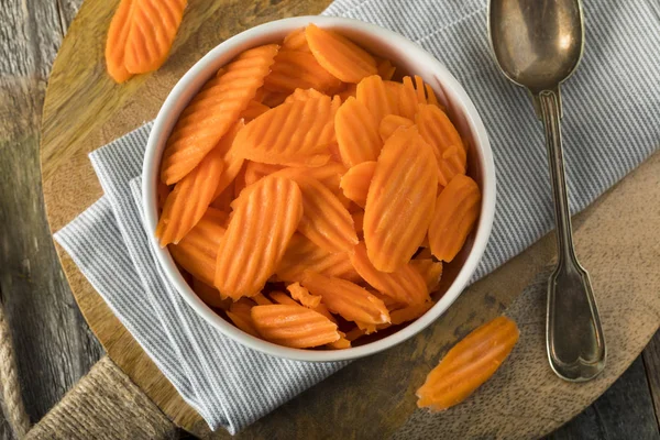 Healthy Organic Cut Carrot Chips — Stock Photo, Image