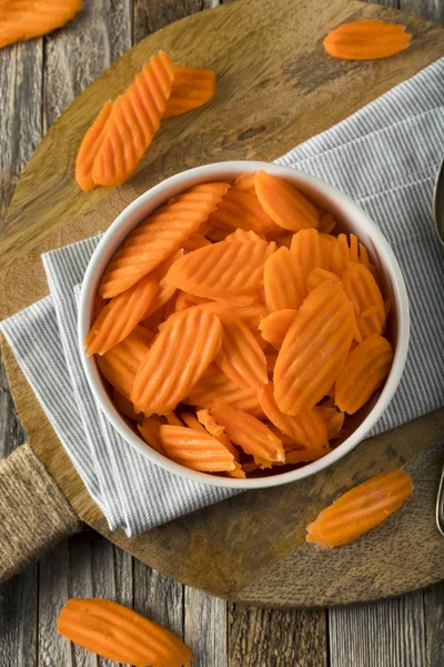 Healthy Organic Cut Carrot Chips — Stock Photo, Image