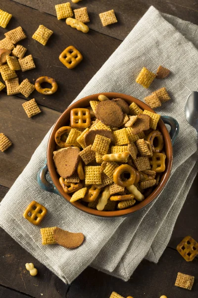 Homemade Salty Snack Party Mix — Stock Photo, Image