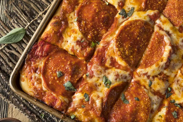 Пепероні Домашні сицилійські Пан Піца — стокове фото