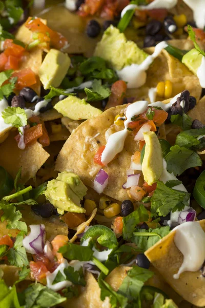 Homemade Loaded Sheet Pan Nachos — Stock Photo, Image