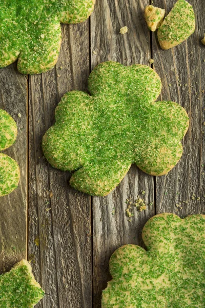 Домашние Green Shamrock Cookies — стоковое фото