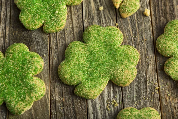 Zelfgemaakte groene Shamrock Cookies — Stockfoto