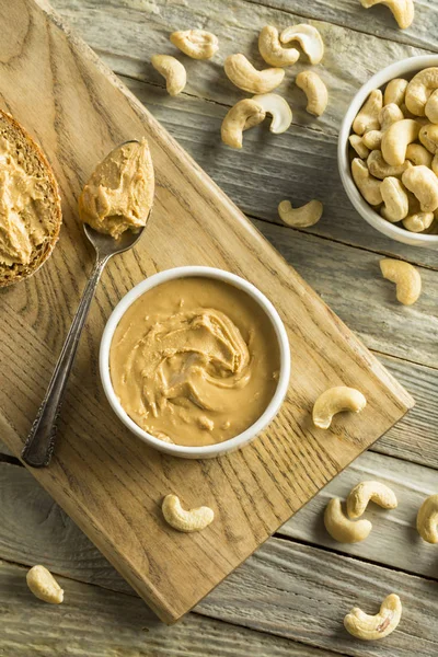 Hausgemachte Cashew-Erdnussbutter — Stockfoto